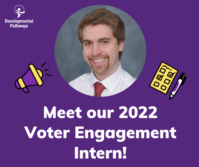 2022 voter engagement intern flyer and headshot