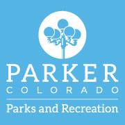 Blue and white Parker Parks & Rec logo