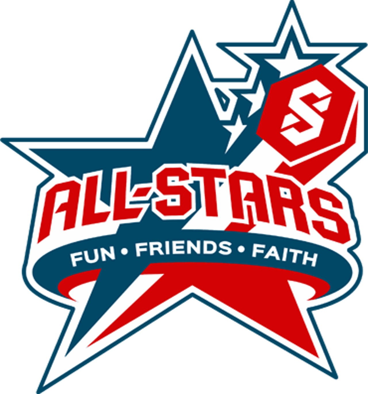 Red, white, and blue All-Stars logo