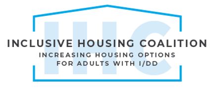 Blue and white Inclusive Housing Coalition logo